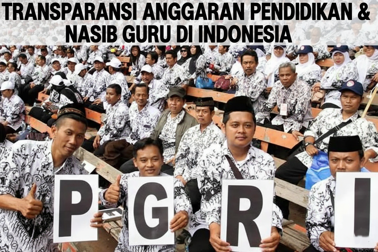 Guru Indonesia melakukan aksi menuntut transparansi anggaran pendidikan dan keadilan bagi tenaga pendidik.