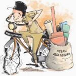 Ilustrasi guru honorer mengajar di kelas dengan semangat meski kesejahteraan masih rendah di Indonesia.