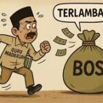 Ilustrasi keterlambatan dana BOS 2025 yang membuat sekolah dan guru kelimpungan menjalankan operasional.
